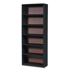 Safco Value Mate Series Bookcase, 6 Shelves, 31-3/4w x 13-1/2d x 80h, Black SAF7174BL