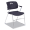 Safco Veer Series Stacking Chair With Arms, Sled Base, Black/Chrome, 4/Carton SAF4286BL