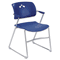 Safco Veer Series Stacking Chair With Arms, Sled Base, Blue/Chrome, 4/Carton SAF4286BU