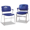 Safco Veer Series Stacking Chair With Arms, Sled Base, Blue/Chrome, 4/Carton SAF4286BU