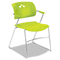 Safco Veer Series Stacking Chair With Arms, Sled Base, Grass/Chrome, 4/Carton SAF4286GS