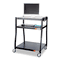 Safco Wide Base AV Cart, 3-Shelf, 35w x 28d x 54-1/2h, Black SAF8930BL