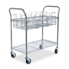 Safco Wire Mail Cart, 600lbs, 18-3/4w x 39d x 38-1/2h, Metallic Gray SAF5236GR