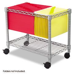 Safco Wire Mobile File, 1 Shelf, 14w x 24d x 20-1/2h, Metallic Gray SAF5201GR