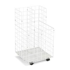 Safco Wire Roll Files, 4 Compartments, 16-1/4w x 16-1/2d x 30-1/2h, White SAF3084