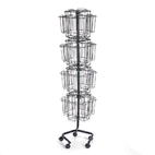 Safco Wire Rotary Display Racks, 32 Compartments, 15w x 15d x 60h, Charcoal SAF4128CH