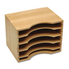 Safco Wood Stackable Literature Sorter, Five Sections, 11 5/8 x 9 1/2 x 9, Light Oak SAF3626LO