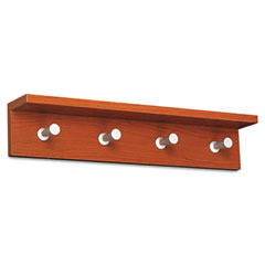 Safco Wood Wall Rack, 4 Hook, Cherry SAF4221CY