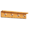 Safco Wood Wall Rack, 4 Hook, Medium Oak SAF4221MO