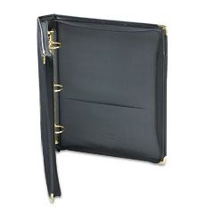Samsill Classic Collection Zippered Ring Binder, 11 x 8-1/2, 1-1/2" Capacity, Black SAM15250