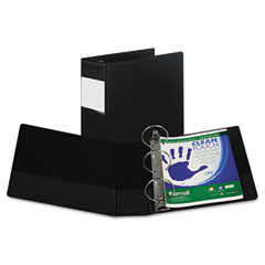 Samsill Clean Touch Antimicrobial Locking Round Ring Binder, 11 x 8-1/2, 4" Cap, Black SAM14390