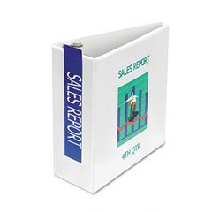 Samsill Nonstick D-Ring View Binder, 5" Capacity, White SAM16407