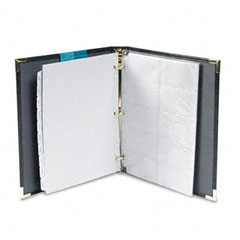Samsill Vinyl Business Card Binder Holds 200 2 x 3 1/2 Cards, Ebony SAM81080