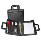 Samsill Vinyl Multi-Ring Zippered Portfolio, Two-Part, 2" Cap, 12-1/2 x 14-1/2, Black SAM15670