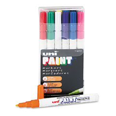 Sanford uni-Paint Markers, Fine Point, Assorted, 12/Set SAN63721