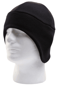 Schampa Fleece Drop Flap Beanie (Black, One Size)