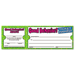 Scholastic Good Behavior Ticket Awards, 8 1/2w x 2 3/4h, 100 2-Part Tickets/Pack SHS043965209X