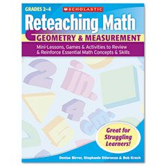 Scholastic Reteaching Math, Geometry and Measurement, Grades 2-4, 96 Pages SHS0439529689