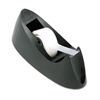 Scotch C15 Desktop Tape Dispenser, Attached 1" core, Black MMMC15BK