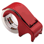 Scotch Compact and Quick Loading Dispenser for Box Sealing Tape, 3" Core, Plastic, Red MMMDP300RD