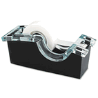 Scotch DS520 Tape Dispenser, 1" core, Acrylic Top/Weighted Base, Clear/Black MMMDS520