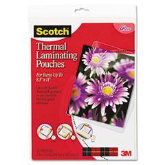Scotch Letter size thermal laminating pouches, 3 mil, 11 1/2 x 9, 20/pack MMMTP385420