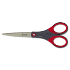 Scotch Precision Scissors, Pointed, 7" Length, 2-1/2" Cut, Gray/Red MMM1447