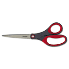 Scotch Precision Scissors, Pointed, 8" Length, 3-1/8" Cut, Gray/Red MMM1448