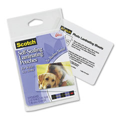 Scotch Self-Sealing Laminating Pouches, Glossy, 2-15/16 x 3-15/16, Wallet Size, 5/Pack MMMPL903G