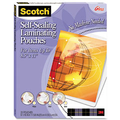 Scotch Self-Sealing Laminating Sheets, 9.5 mil, 8-1/2 x 11, 25/Pack MMMLS85425G