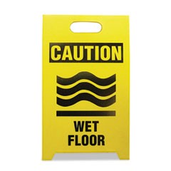 See All Economy Floor Sign, 12 x 14 x 20, Yellow/Black SEETPCWET