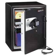 Sentry Safe Water Resistant Safe, 2 ft3, 18-19/32w x 19-5/16d x 23-3/4h, Black/Silver SENQE5541