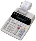 Sharp EL-1801V Desktop 2 color printing calculator with a large 12-digit blue fluorescent display-refurbished