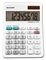 Sharp EL-310WB Mini Desktop Calculator, 8 Digit Angled Display, White, 3.38" x 4.75" x 1.0"