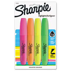 Sharpie Accent Jumbo Highlighters, Chisel Tip, Fluorescent Green/Orange/Pink/Yellow,4/Pk SAN1733165