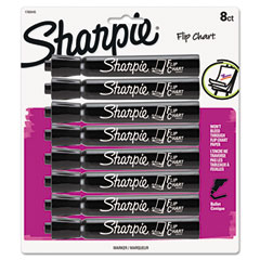 Sharpie Flip Chart Marker, Bullet Tip, Black, 8 per Card SAN1760445