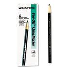 Sharpie Peel-Off China Markers, Black, Dozen SAN2089