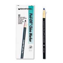 Sharpie Peel-Off China Markers, Blue, Dozen SAN2072