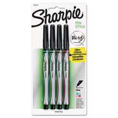 Sharpie Plastic Point Stick Permanent Pen, Assorted Fashion Colors, 4/Card SAN1802224