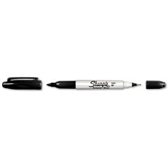 Sharpie Twin-Tip Permanent Marker, Fine/Ultra Fine Point, Black SAN32001