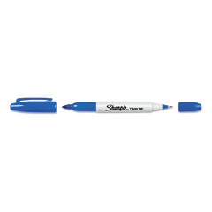 Sharpie Twin-Tip Permanent Marker, Fine/Ultra Fine Point, Blue SAN32003