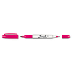 Sharpie Twin-Tip Permanent Marker, Fine/Ultra Fine Point, Magenta, Dozen, O/S SAN1783340