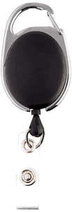 SICURIX(R) Quick Clip ID Badge Reels, Oval, Strap, 1 Each, Black