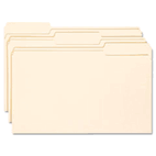 Smead 1/3 Cut Assorted Position File Folders, One-Ply Top Tab, Legal, Manila, 100/Box SMD15330