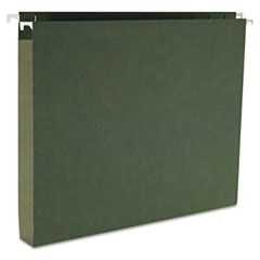 Smead 1" Capacity Box Bottom Hanging File Folders, Letter, Green, 25/Box SMD64239