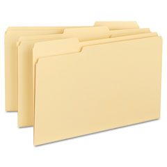 Smead 100% Recycled File Folders, 1/3 Cut, One-Ply Top Tab, Legal, Manila, 100/Box SMD15339