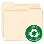 Smead 100% Recycled File Folders, 1/3 Cut, One-Ply Top Tab, Letter, Manila, 100/Box SMD10339