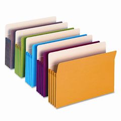 Smead 3 1/2 Inch Expansion Colored File Pocket, Straight Tab, Legal, Assorted, 5/Pack SMD74892