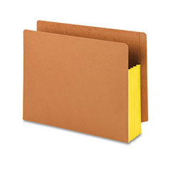 Smead 3 1/2 Inch Expansion File PocketsStraight Tab, Letter, Yellow/Redrope, 10/Box SMD73688