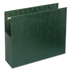 Smead 3 1/2 Inch Hanging File Pockets with Sides, Letter, Standard Green, 10/Box SMD64220